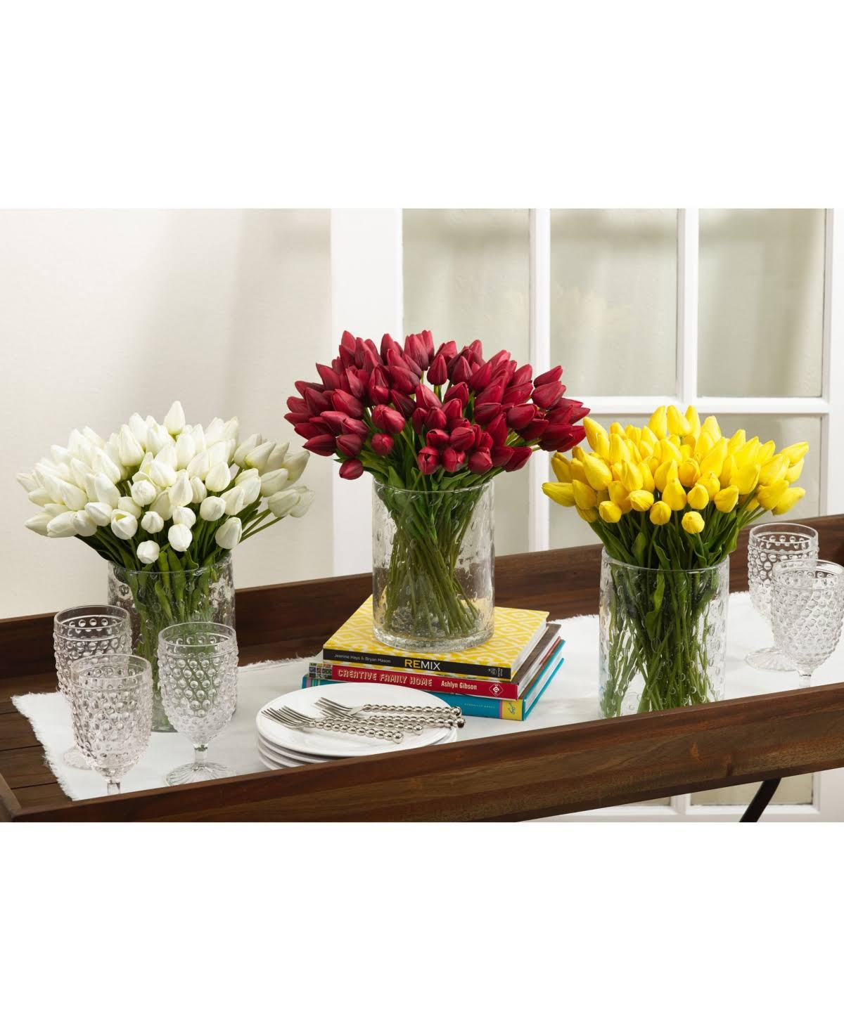 Yellow Petite Tulip 9-Piece Bunch Long Set of 12 Pcs A6593