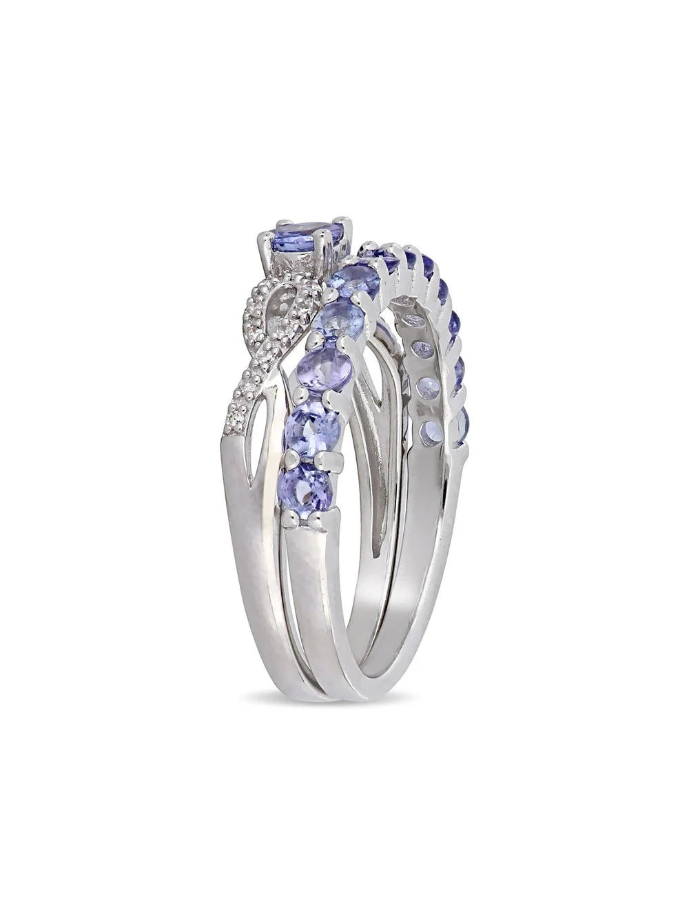 Tanzanite Engagement Ring & Wedding Band Set in Sterling Silver B703114