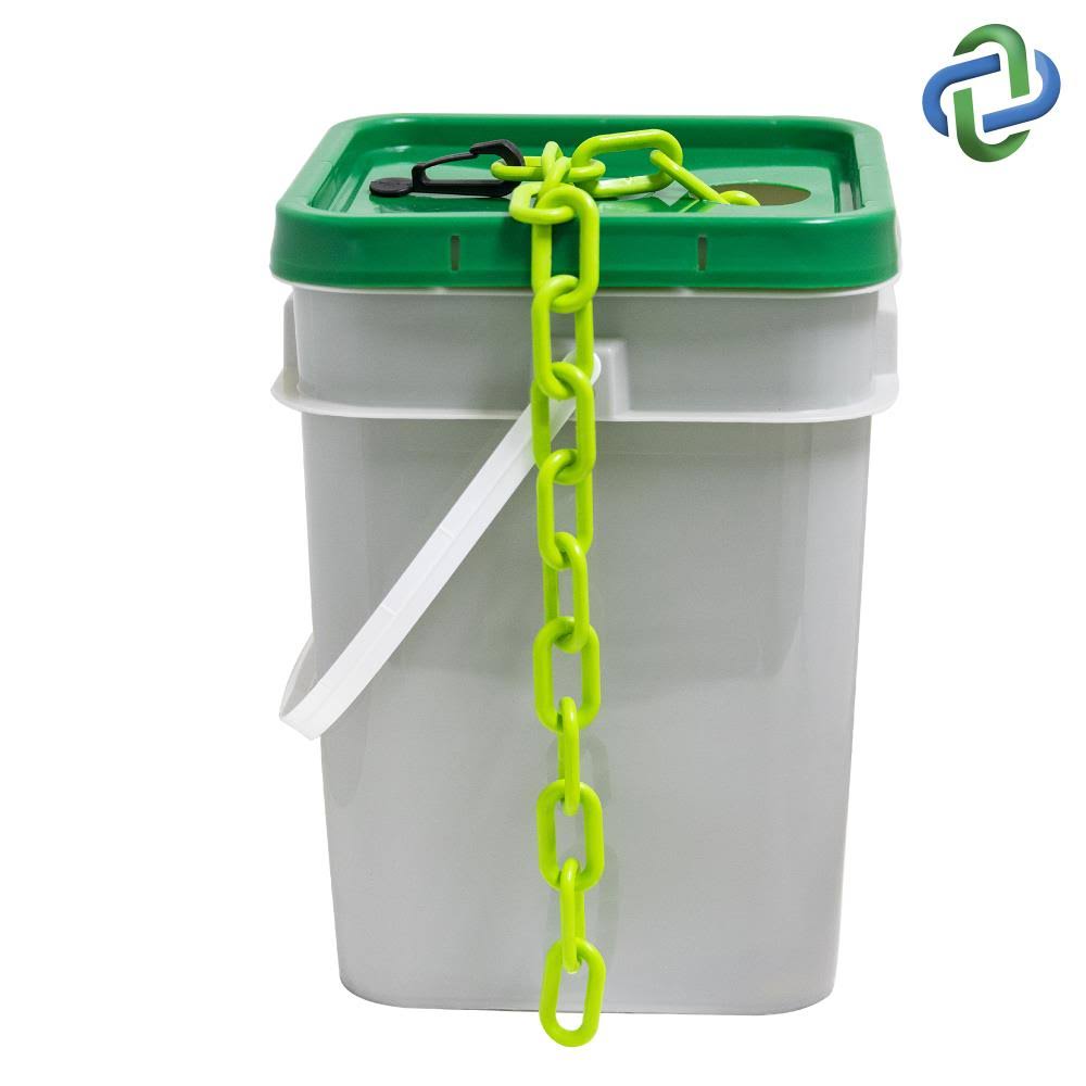 Plastic Chain Barrier in A Pail, Safety Green J325