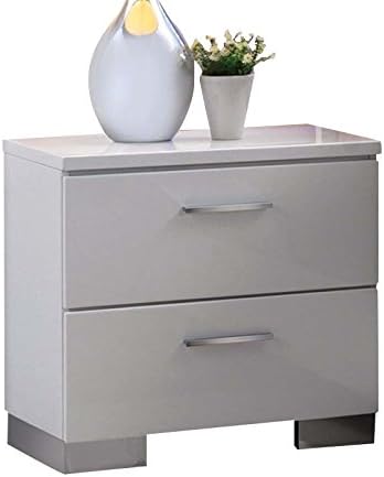 White 2 Drawer Nightstand C454469