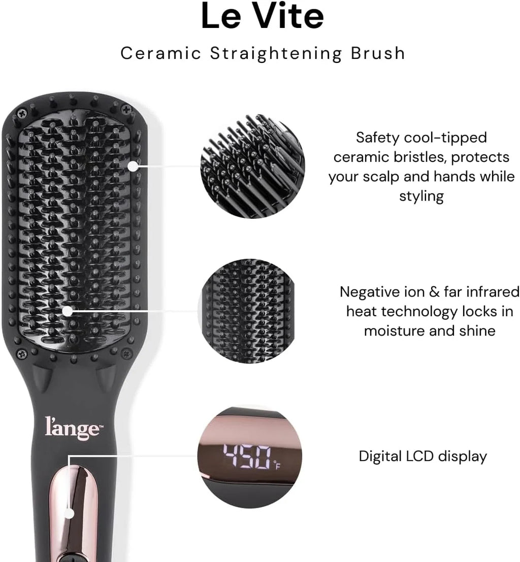 Heated Hair Straightening Brush Flat Iron D45431