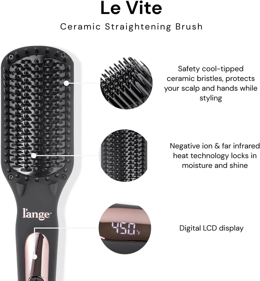 Heated Hair Straightening Brush Flat Iron D45431