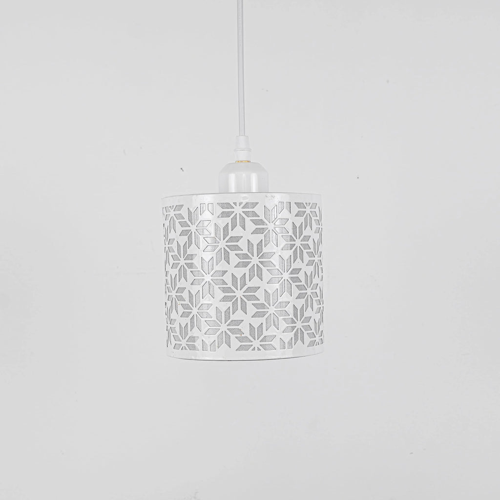 Rechargeable Battery Operated Pendant Light with Sleeve&Round Hook RGB Mode Adjustable Wire Length White Hollow Maple Leaf Shade Dimmable V744923