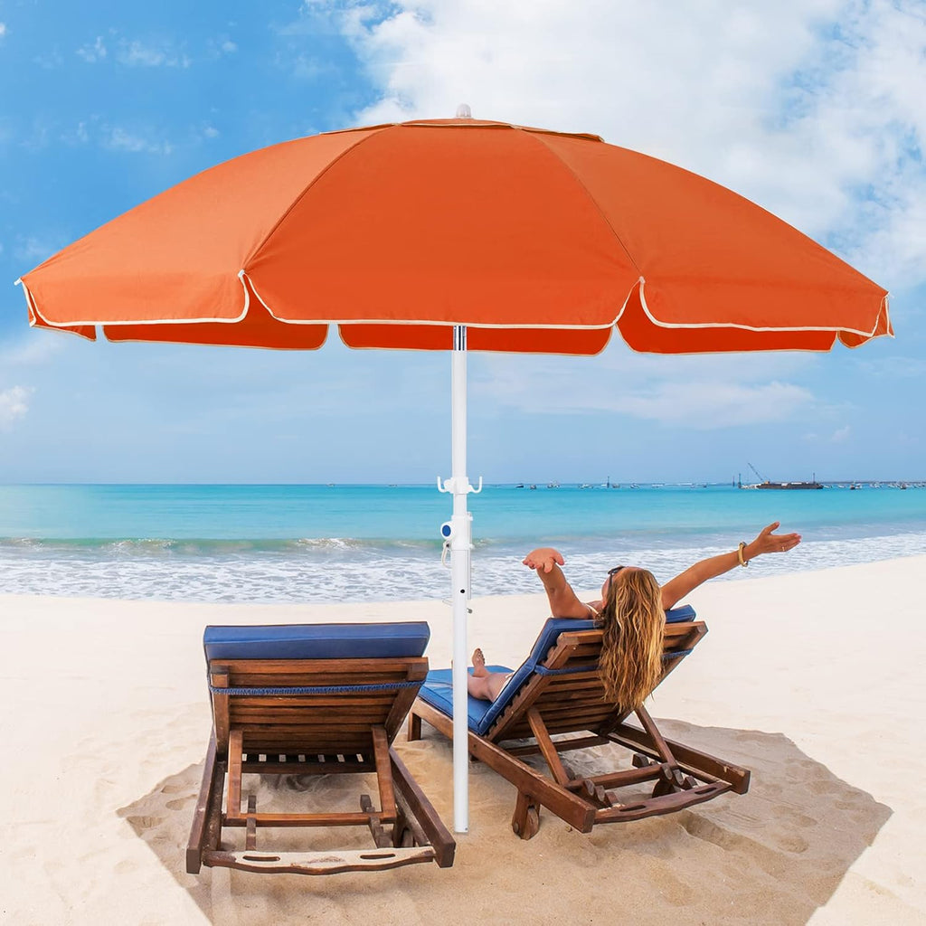 6.5FT Beach Umbrella with Carry Bag X12587