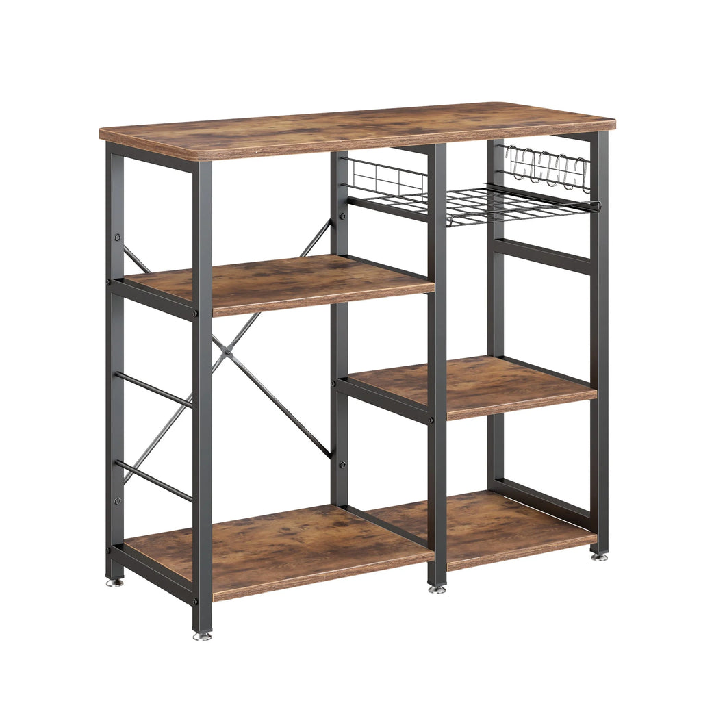 Vintage Brown 3-Tier Baker's Rack with Storage S4974
