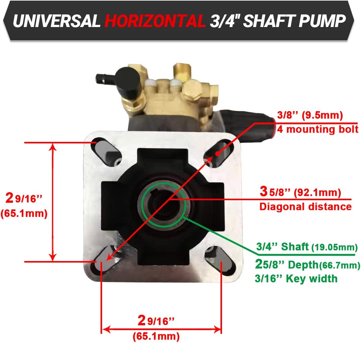 Triplex Pressure Washer Pump 2500 ~ 3300 PSI @ 3.0 GPM I296