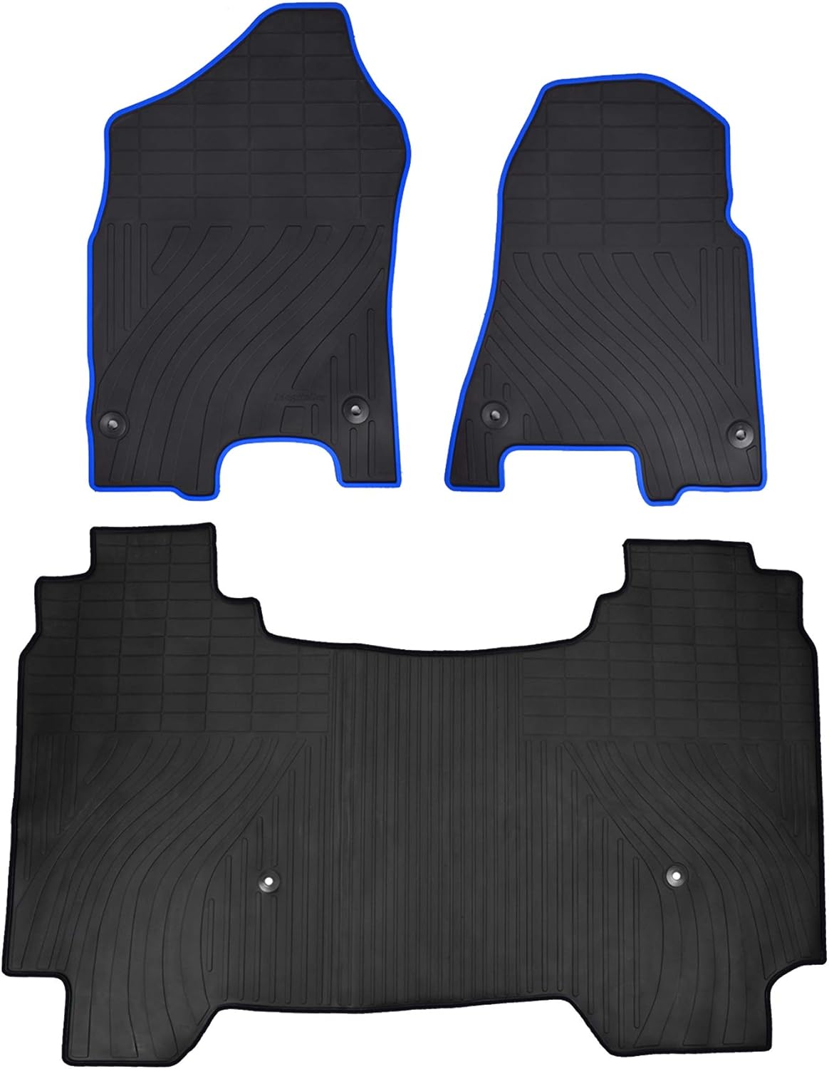 Blue Heavy Duty Rubber Car Floor Mats for Dodge Ram 1500 Crew Cab 2019 2020 2021 X9608
