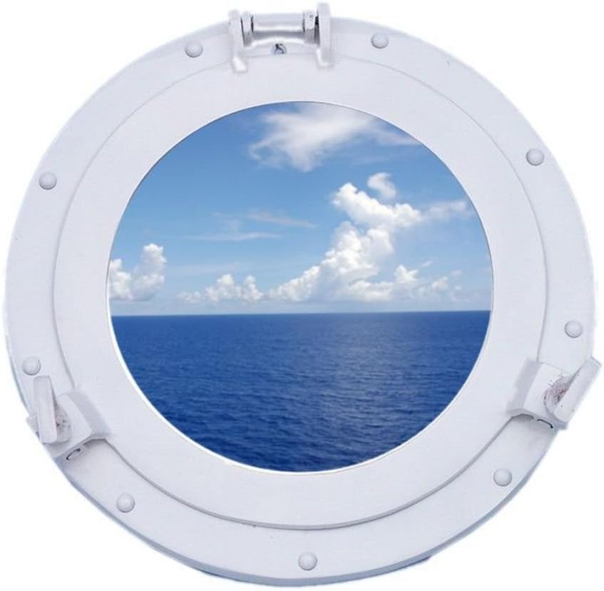 Brass Ship Porthole Window 15-White Nautical Home Decoration G479457