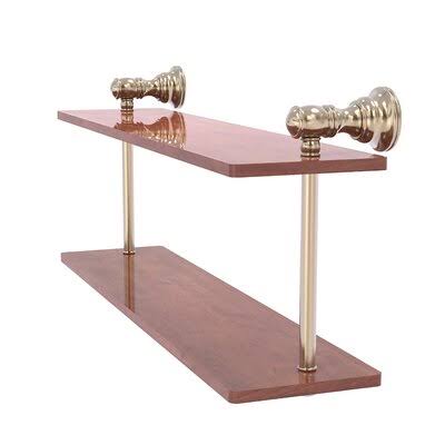 2 Piece Solid Wood Tiered Shelf with Towel Bar S7283