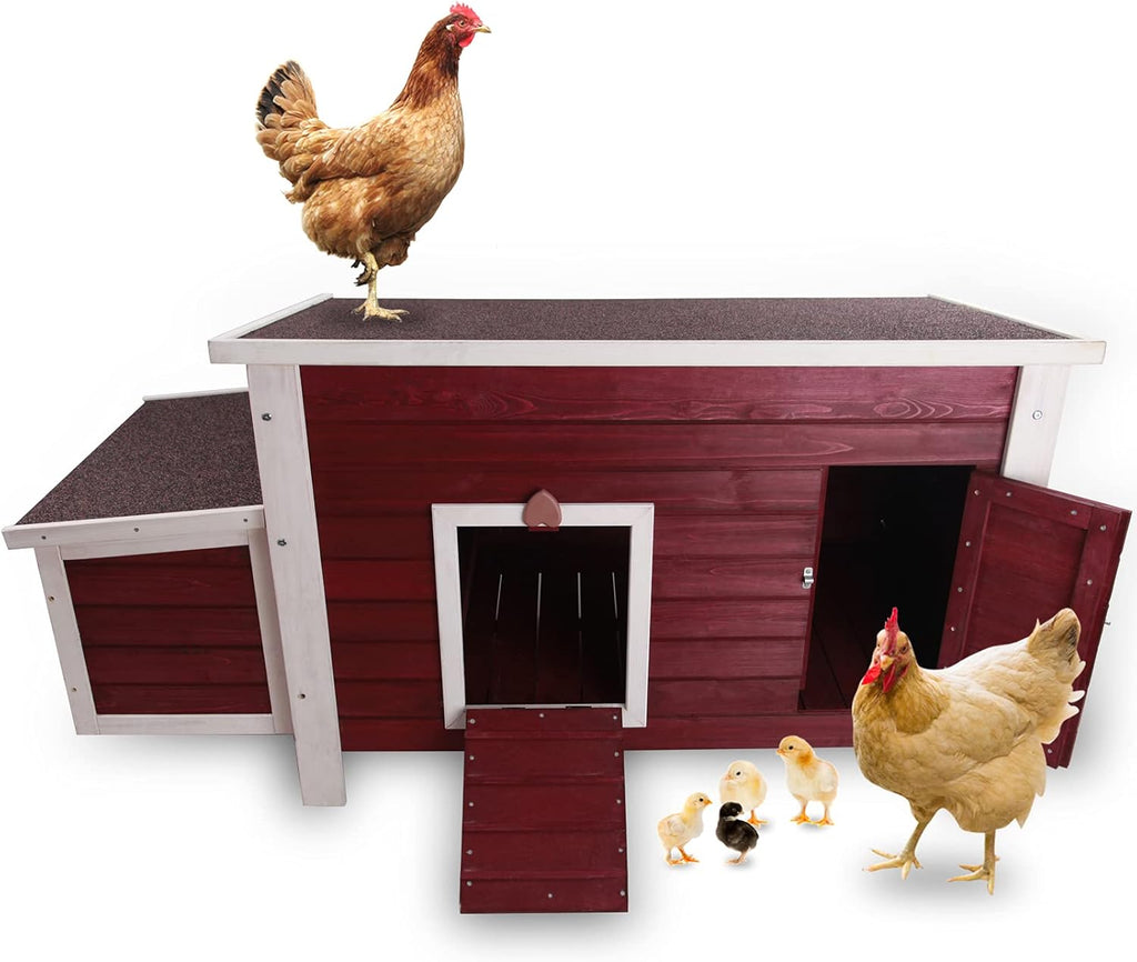 Weatherproof Outdoor Chicken Coop with Nesting Box and Removable Bottom Q560316