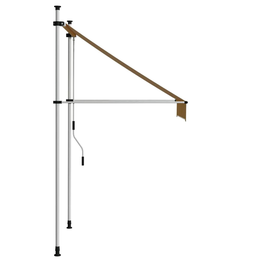 Manual Retractable Awning 39.4" Orange and White Stripes F14578