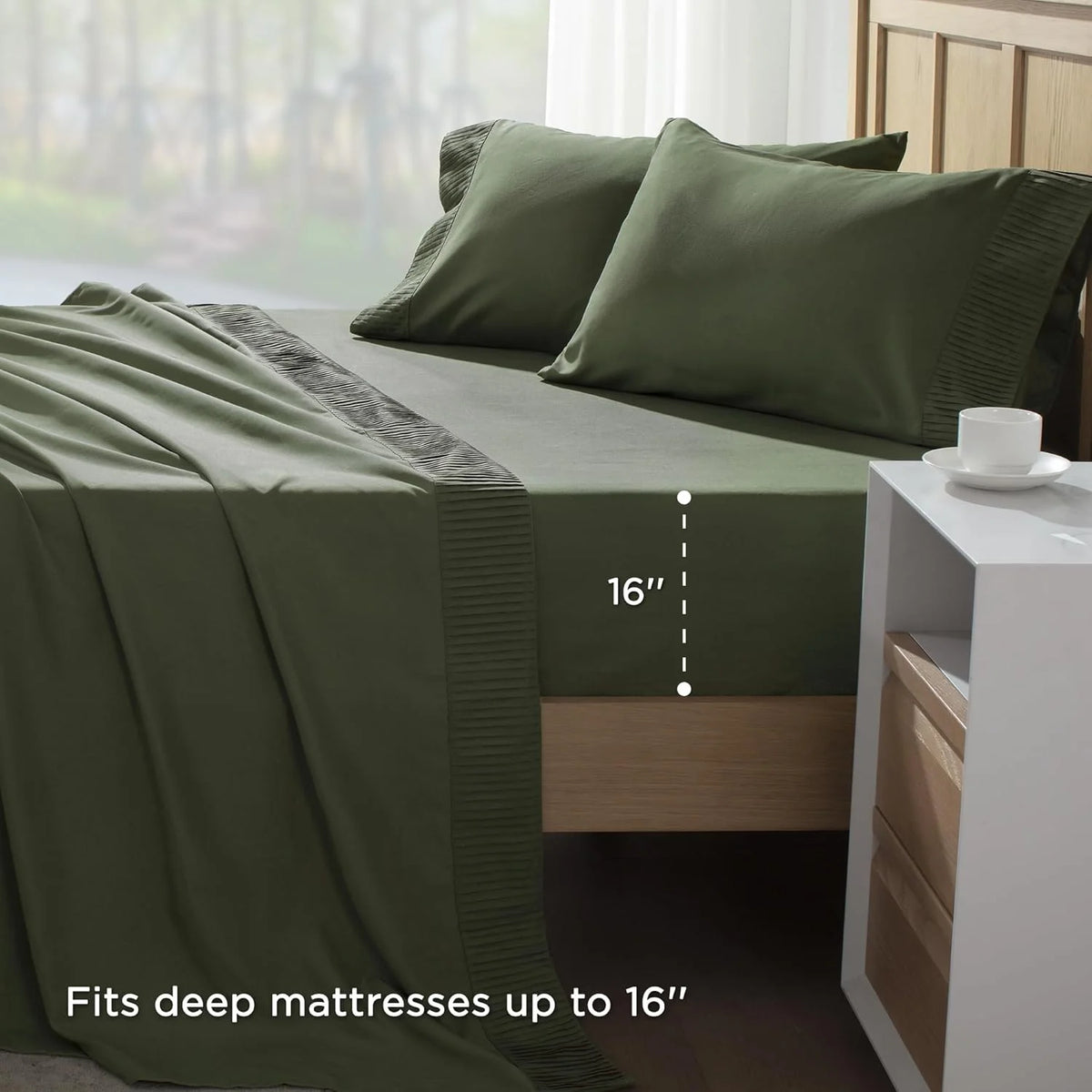 King Size 4 Pieces Microfiber Deep Pocket Bed Sheet Set R530