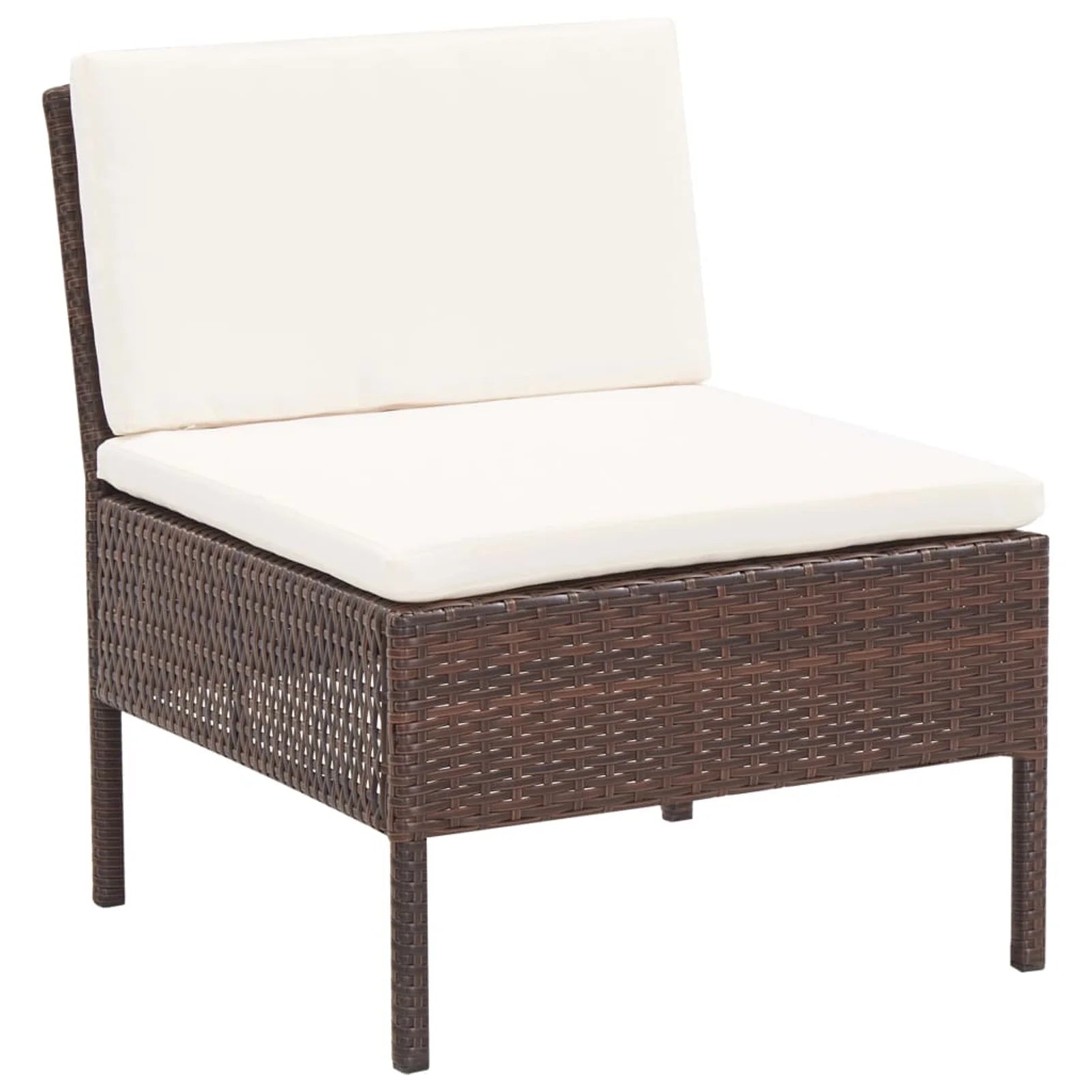 3 Piece Poly Rattan Patio Sectional Sofa Set with Ottoman V2320