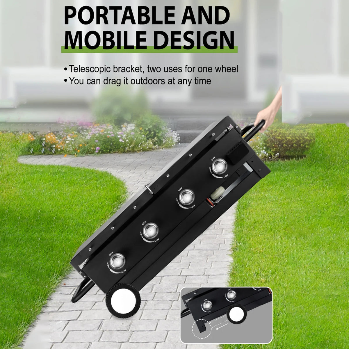 4 Burner Foldable Outdoor Propane Gas Grill Z3266