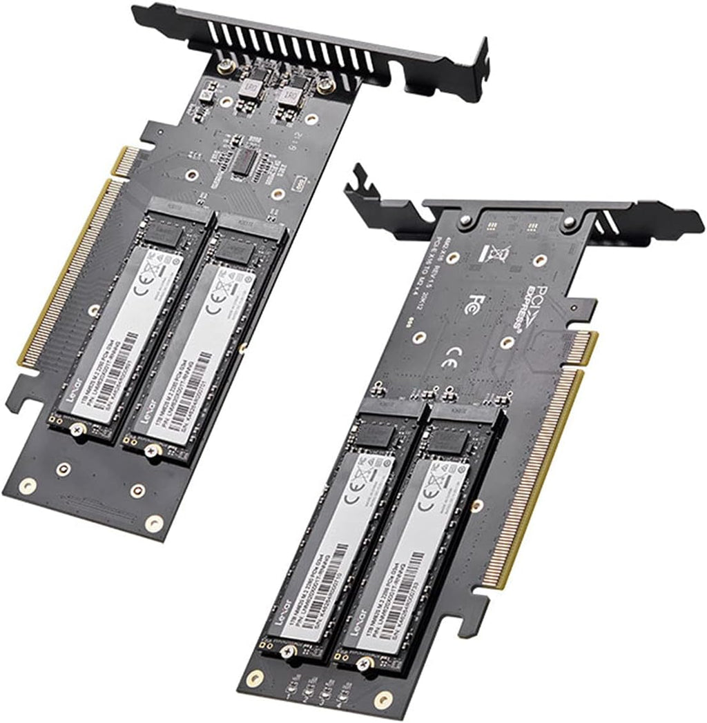 Quad NVMe PCIe 4.0 Expansion Card for 4 NVMe M.2 SSD 2280, Pack of 2 G315