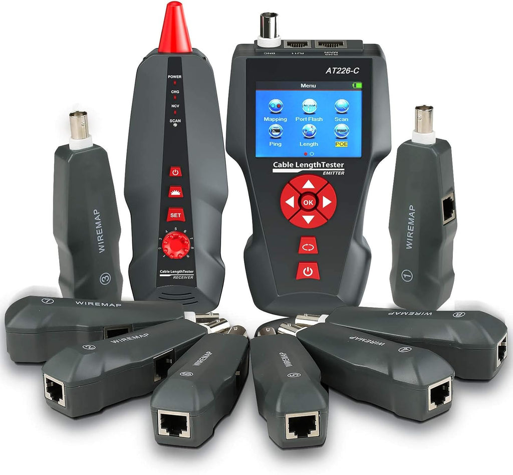 Network Cable Tester, Wire Tracker for RJ45, RJ11, BNC, Metal Cable, PING, POE, Pack of 2 D263