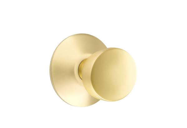 Satin Brass Double Dummy Knob with Modern Rose Z635