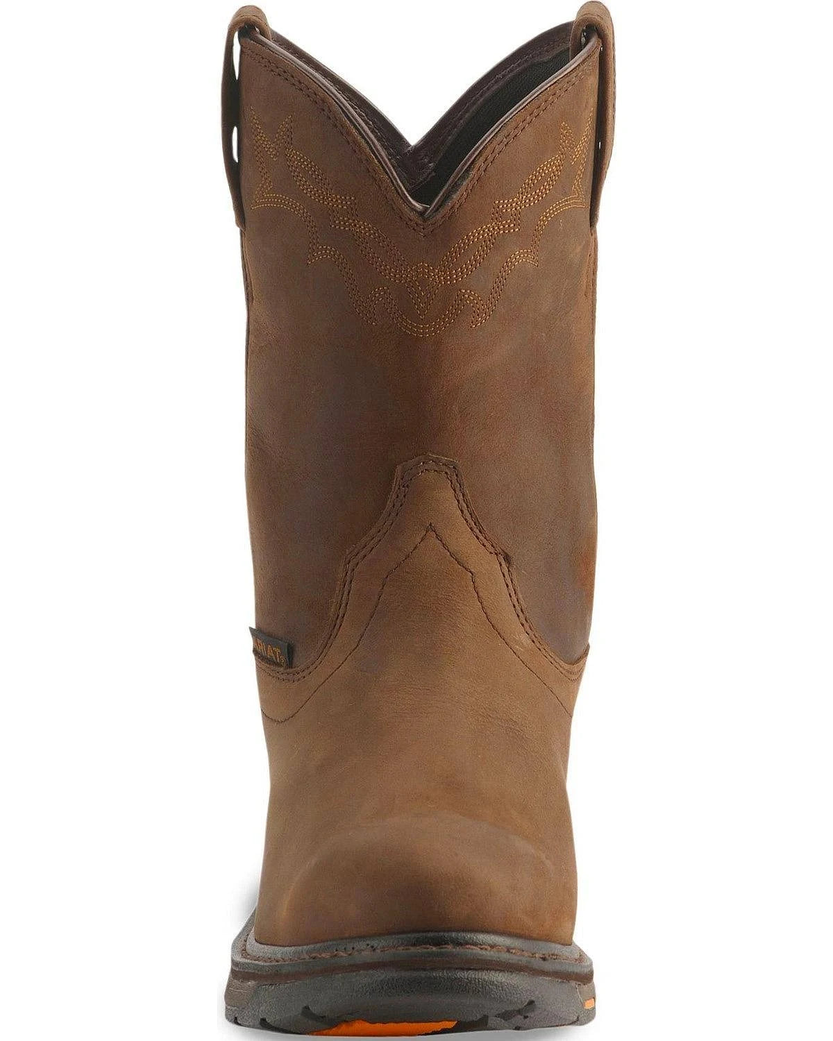 Brown Pull-On Work Boots D33040