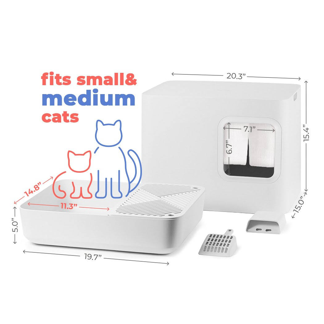 Cloud White Enclosed Cat Litter Box U480719