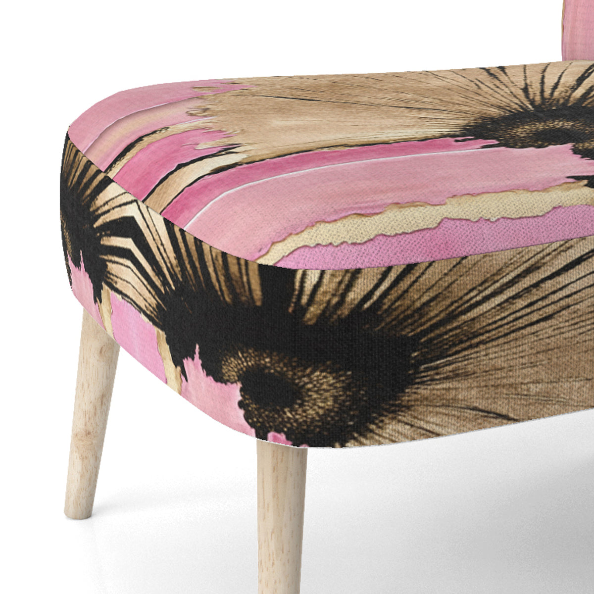 Pink Gerbera Flower Upholstered Floral Accent Chair G5716