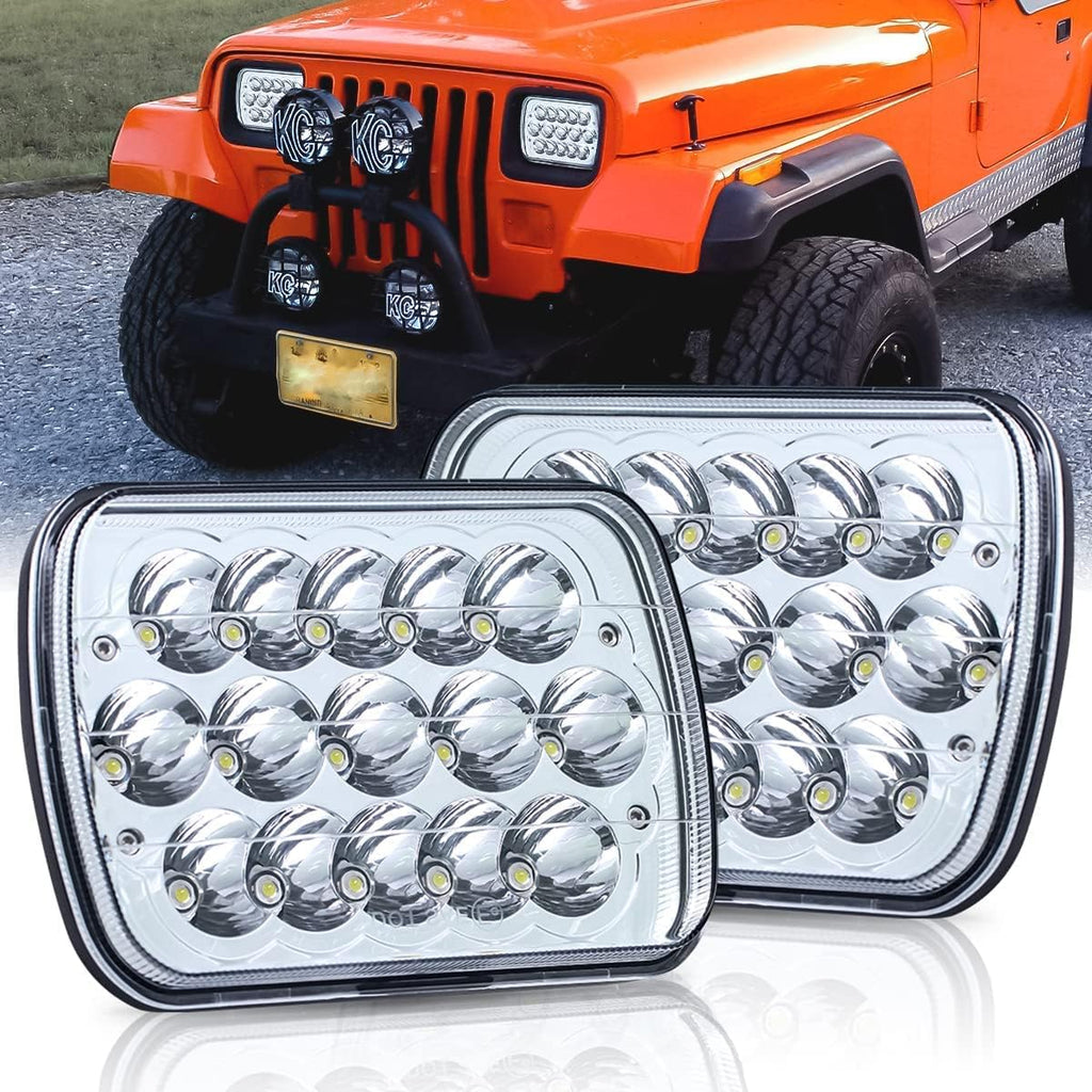 4x6 Inch LED Headlights Sealed Beam Rectangular 45W High/Low Beam Universal Pack of 2 N8727