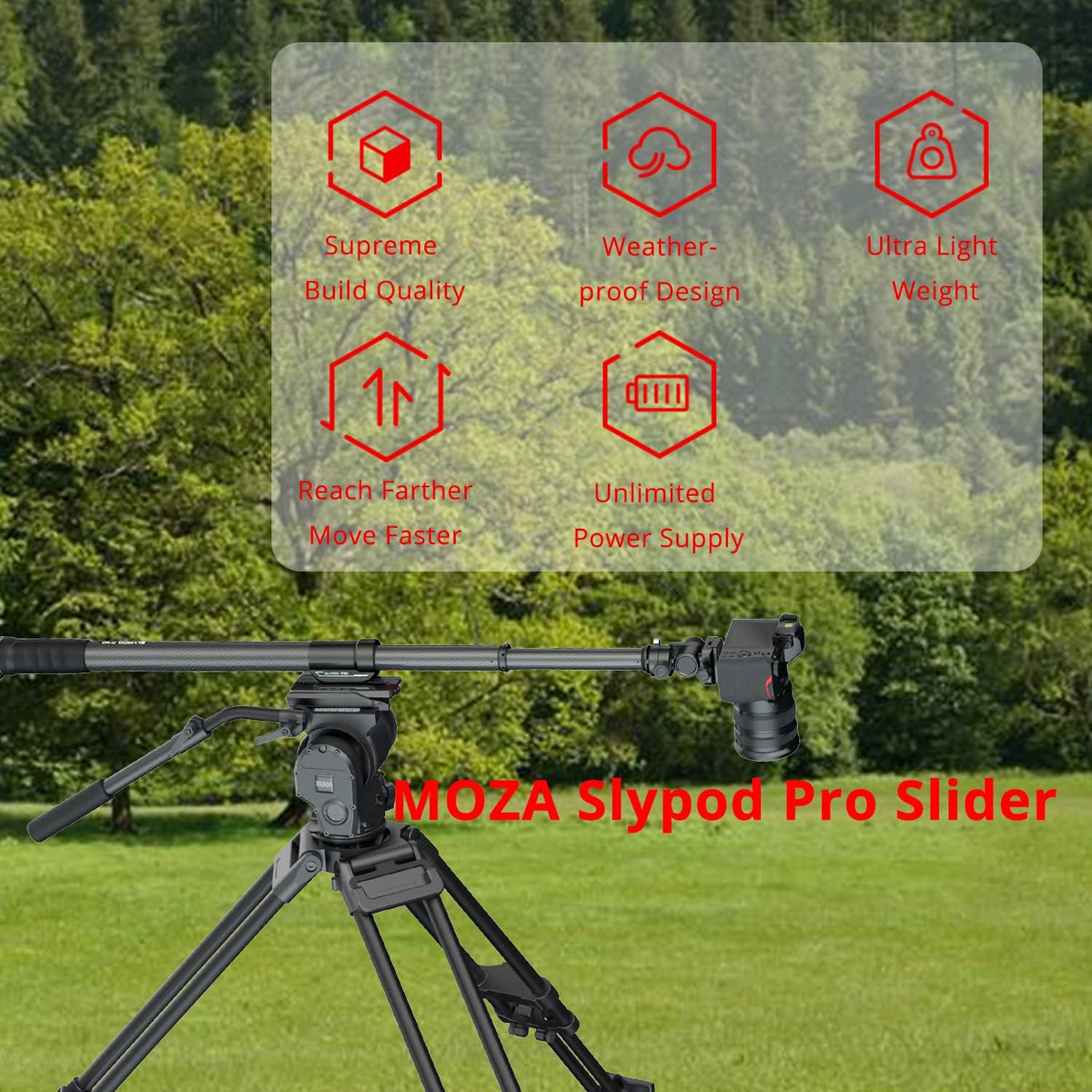 Motorized Monopod Camera Slider with Pan and Tilt Head & Tripod Q51120