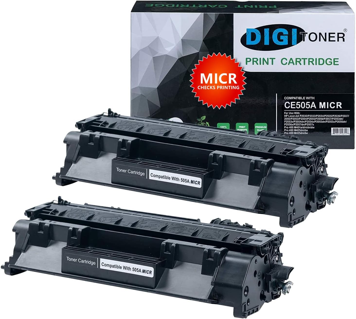 Black MICR Toner Cartridge 2 Packs W8164