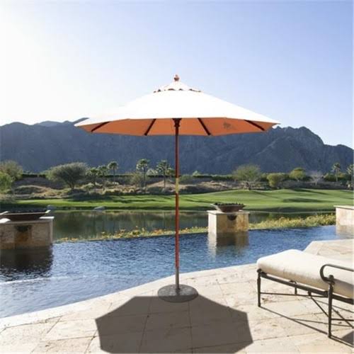 Camel Sunbrella 7.5 ft. Light Wood Cafe U81687