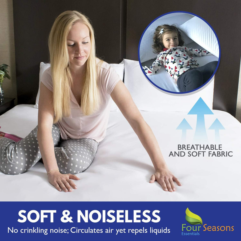 Full Size Zippered Waterproof Cotton Terry Mattress Protector K3442