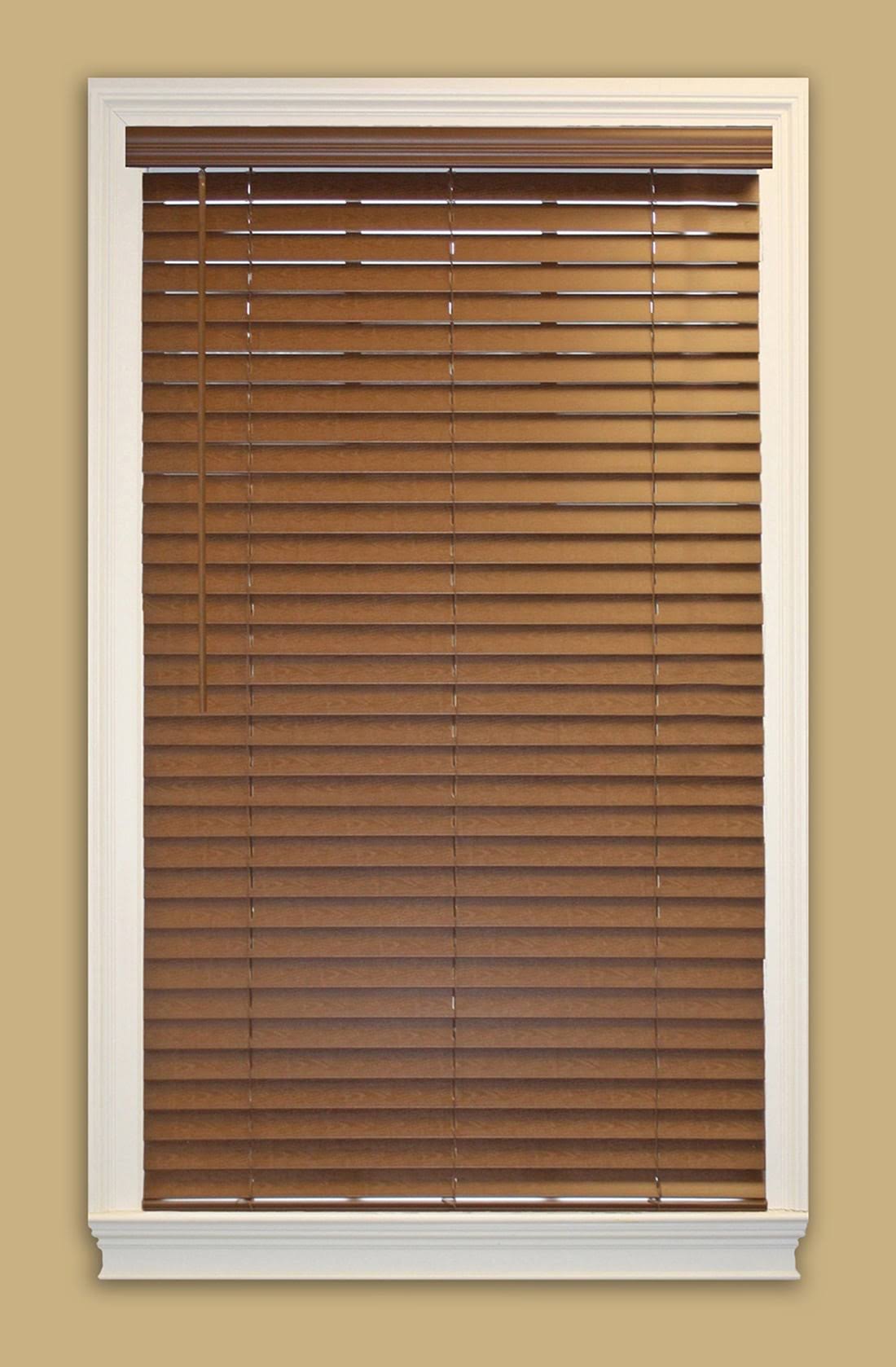 Faux Wood Room Darkening Horizontal Blinds 34.5-in x 64-in O10555