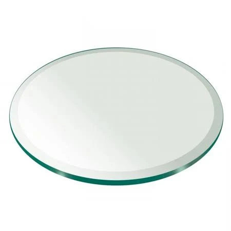 32 inch Round Tempered Glass Table Top, 1/2 inch Thick, Bevel Edge, Clear K48411