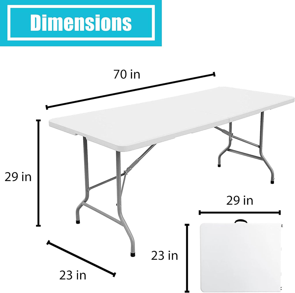 White Granite 6 Foot Folding Plastic Table S2353