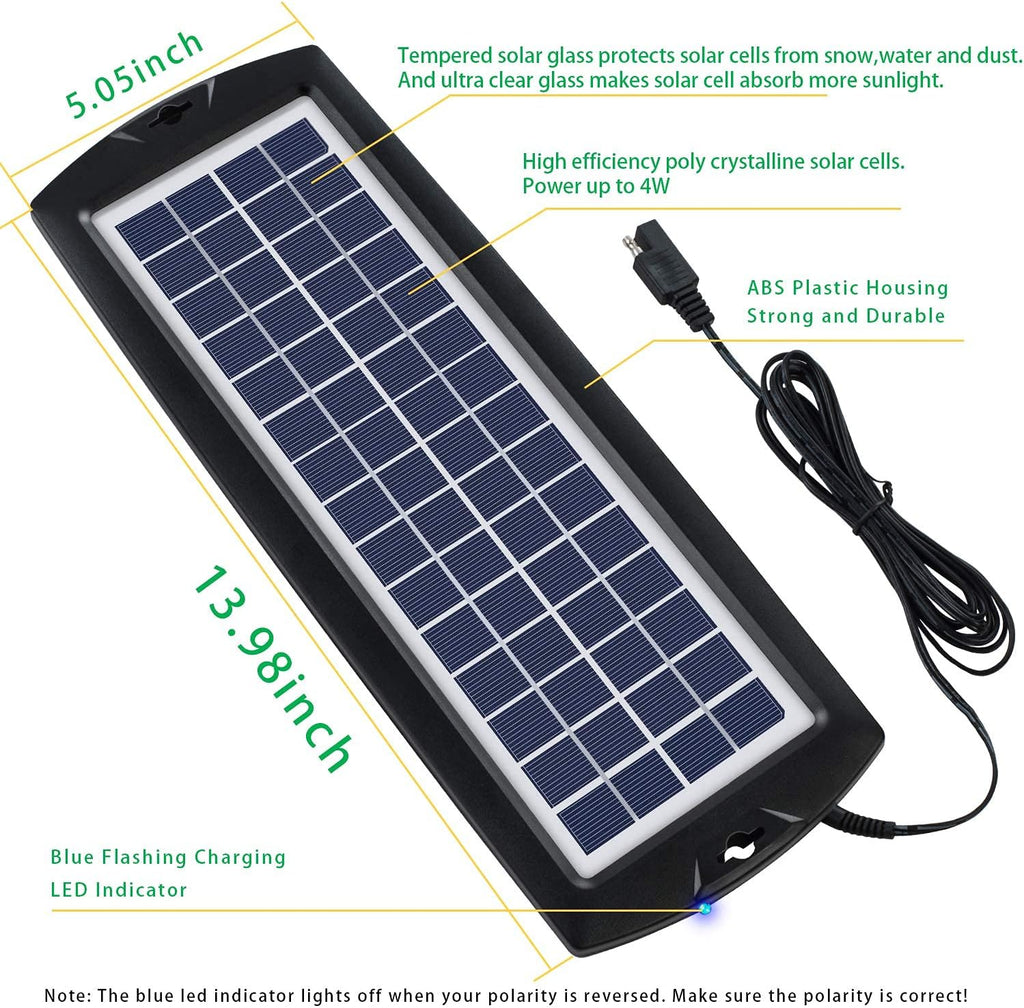 5W 12V Solar Car Battery Trickle Charger Maintainer J570