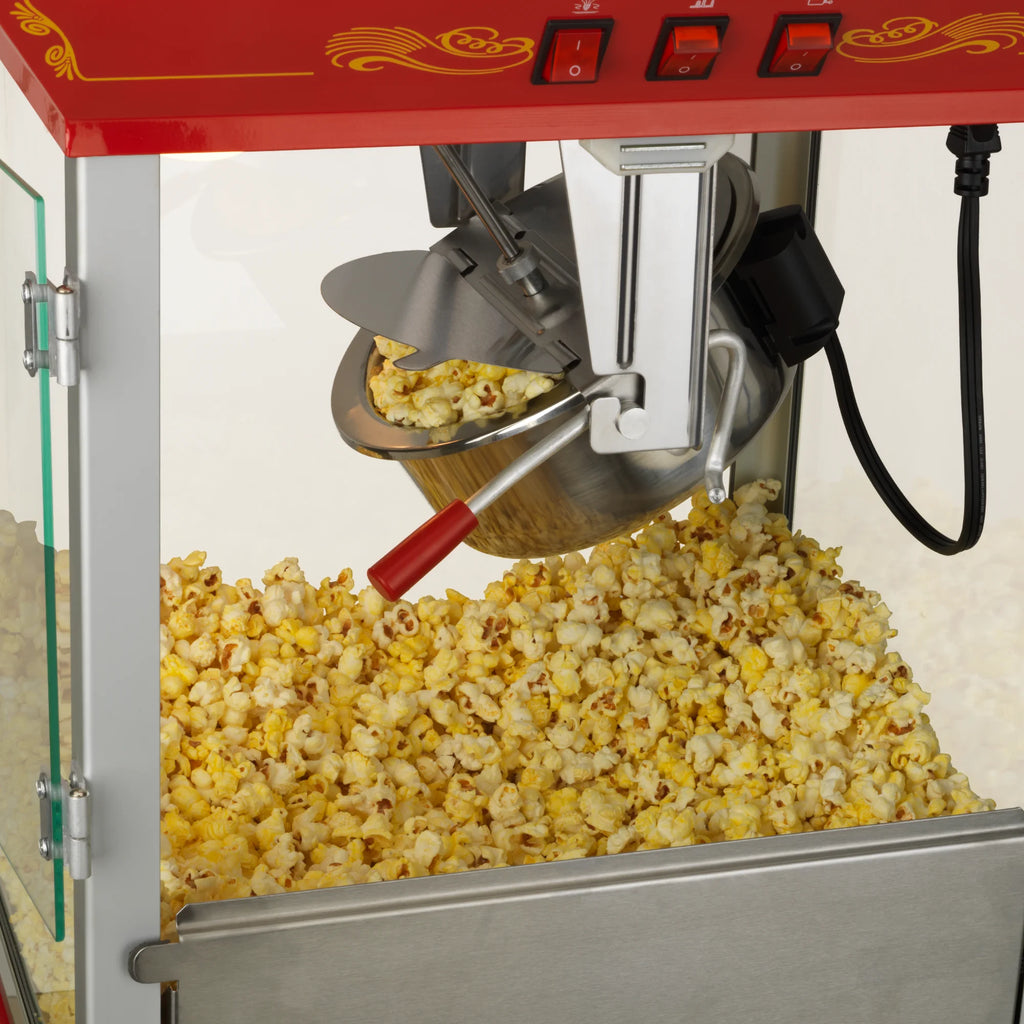 Red/Gold 8oz Popcorn Machine with Cart T94238