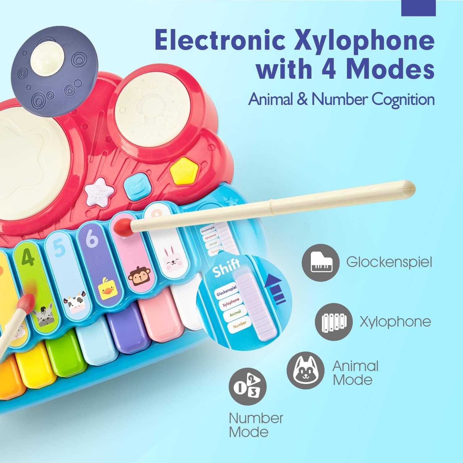 Piano Drum Playset Musical Toys Pack of 2 M8637