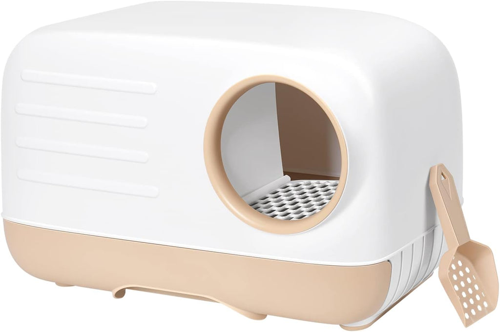 Fully Enclosed Cat Litter Box with Pull-Out Litter Tray and Litter Scoop G7396