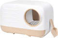 Fully Enclosed Cat Litter Box with Pull-Out Litter Tray and Litter Scoop G7396