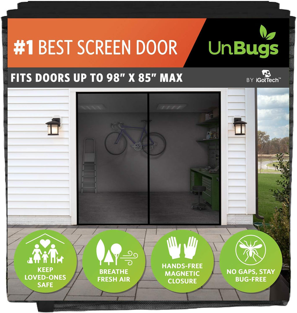 Fiberglass Mesh Magnetic Screen Door for 2 Car Garage U665017