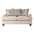 Brown Chenille Nail Head Loveseat M808