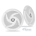 White 200W Shallow 6.5" Marine Speakers C5021