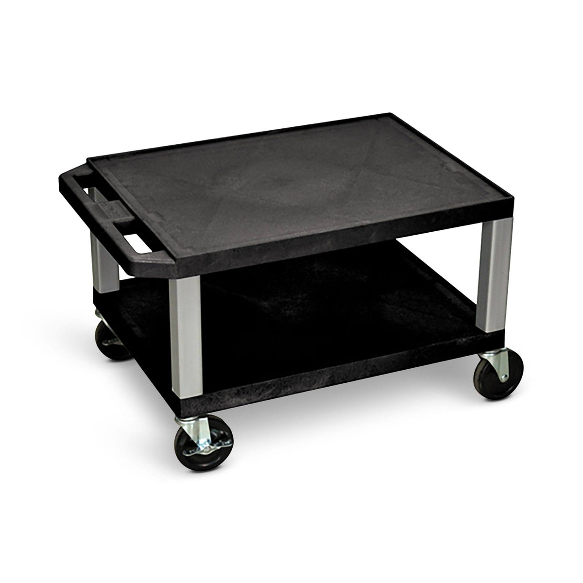Black 2 Shelf AV Cart V8699
