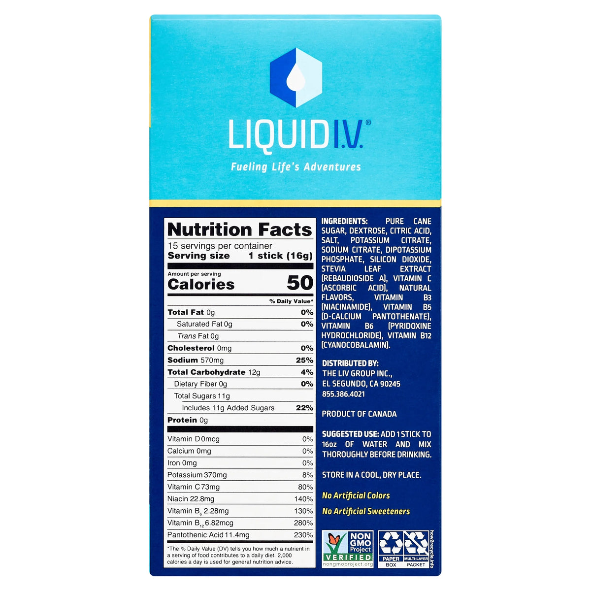 15 Ct Electrolyte Powder Drink Mix, Lemon Lime L84980