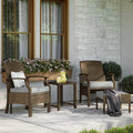 5 Piece Rattan Patio Furniture Set with Ottoman and Coffee Table P998237