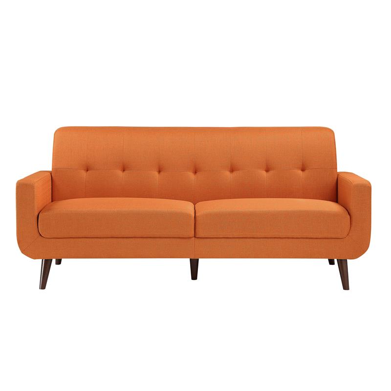 Orange Polyester Fabric Sofa with Tufted Detail P49394