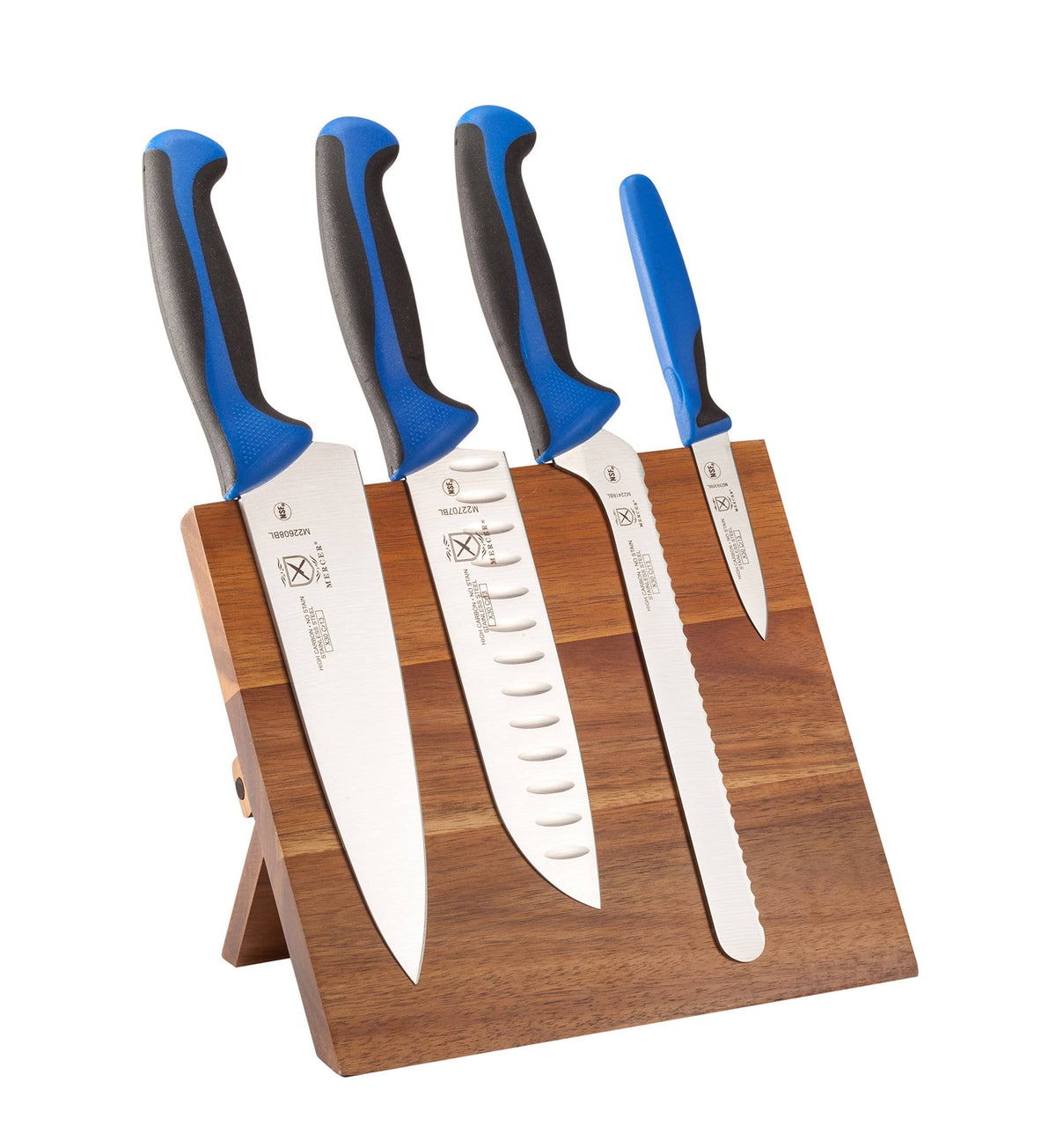 5-Piece Magnetic Board Set Blue Handles Acacia T9248