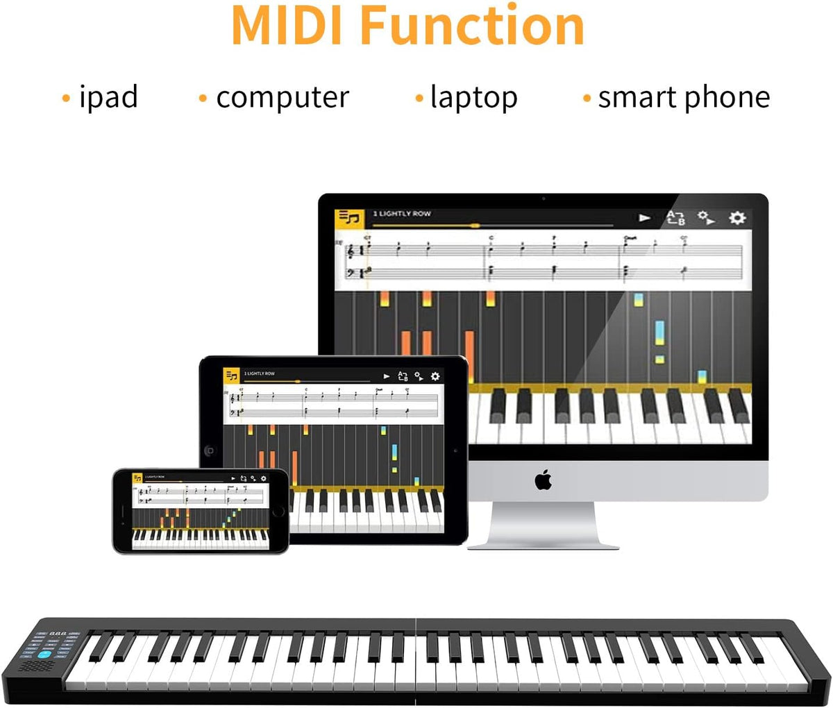 61 Keys Foldable Electric Piano Keyboard with MIDI Function F4953