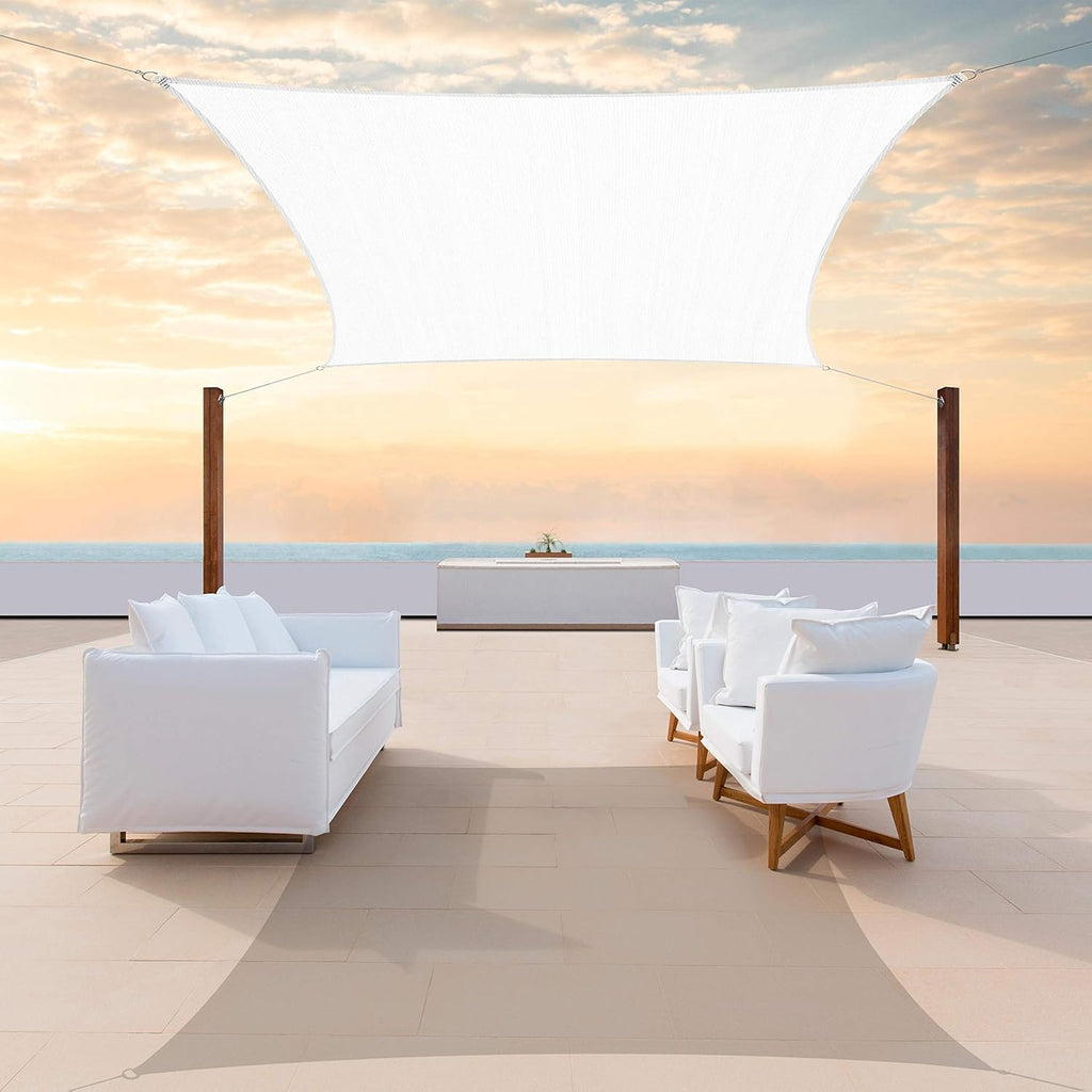 Turquoise Sun Shade Sail Rectangle Pergola Canopy Patio Pack of 2 H32616