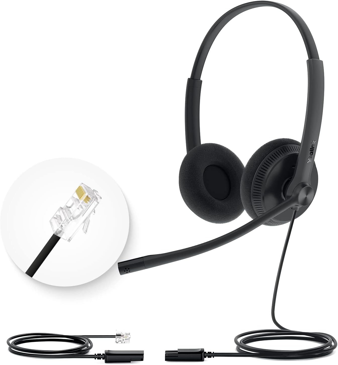 YHS34-DUAL Black Wired Headset with Microphone P166346