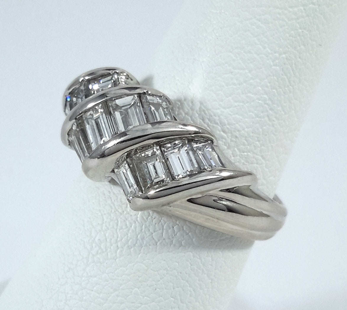 3 Row Baguette Diamond Ring P98265