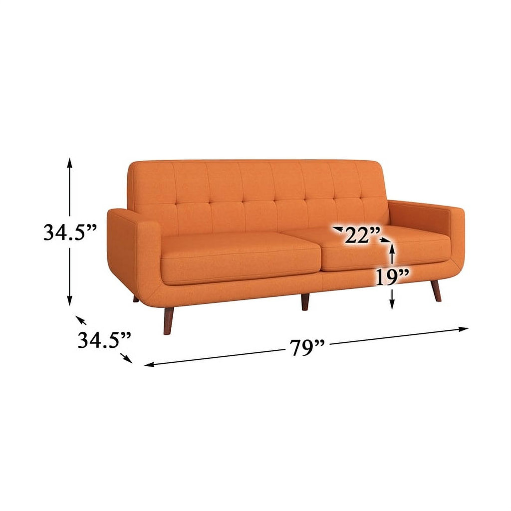 Orange Polyester Fabric Sofa with Tufted Detail P49394